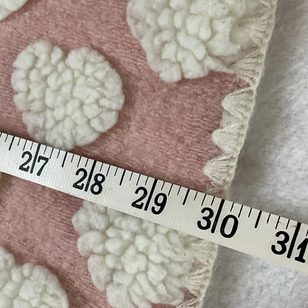 Chickpea Pink Sherpa Heart Fleece Baby Blanket 30x40 Nursery Plush Soft Pink